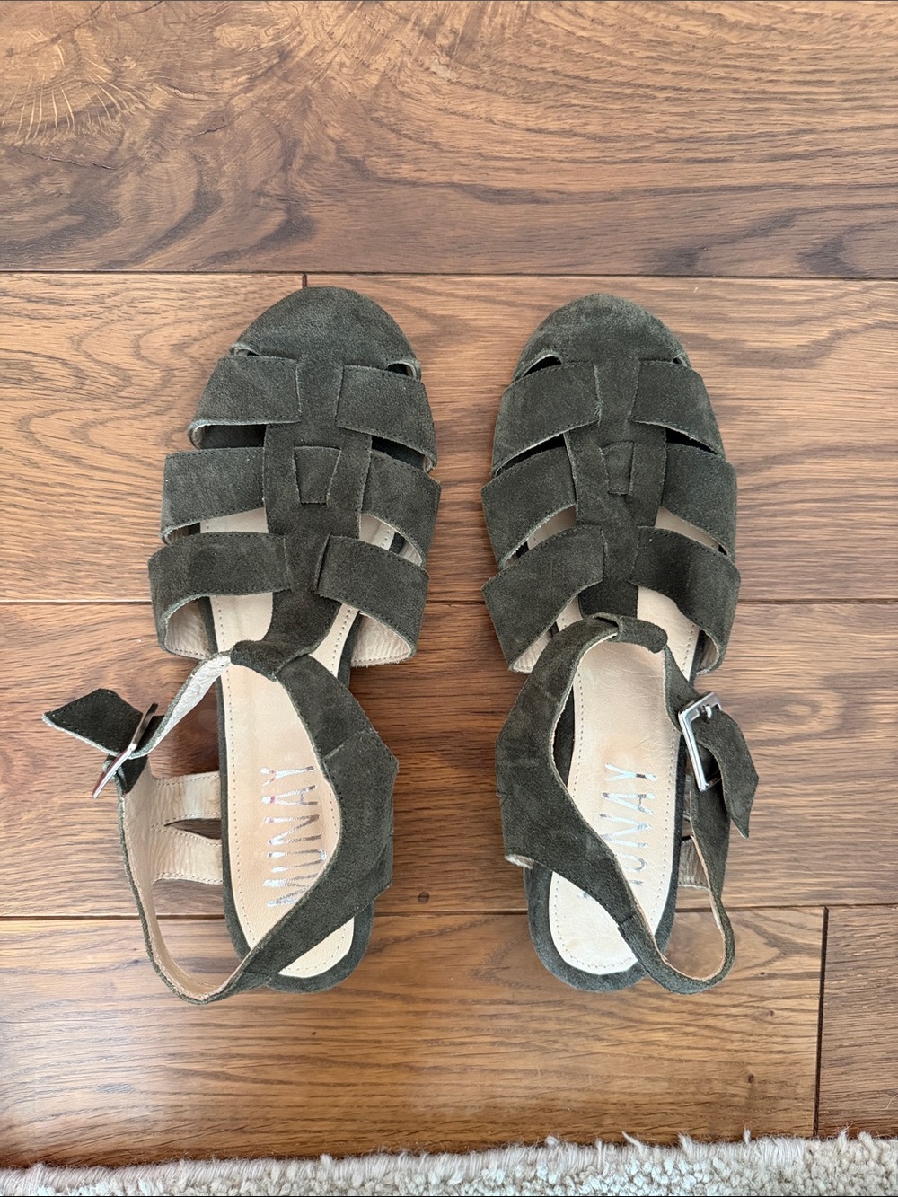 Handmade in Argentina Women’s Olive Suede Strappy Sandals